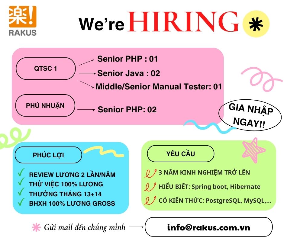 Cơ hội việc làm tại Rakus Việt Nam