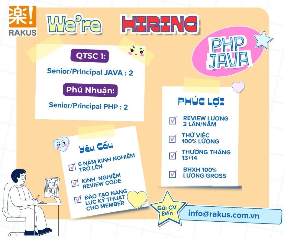 Rakus tuyển dụng vị trí PHP và JAVA