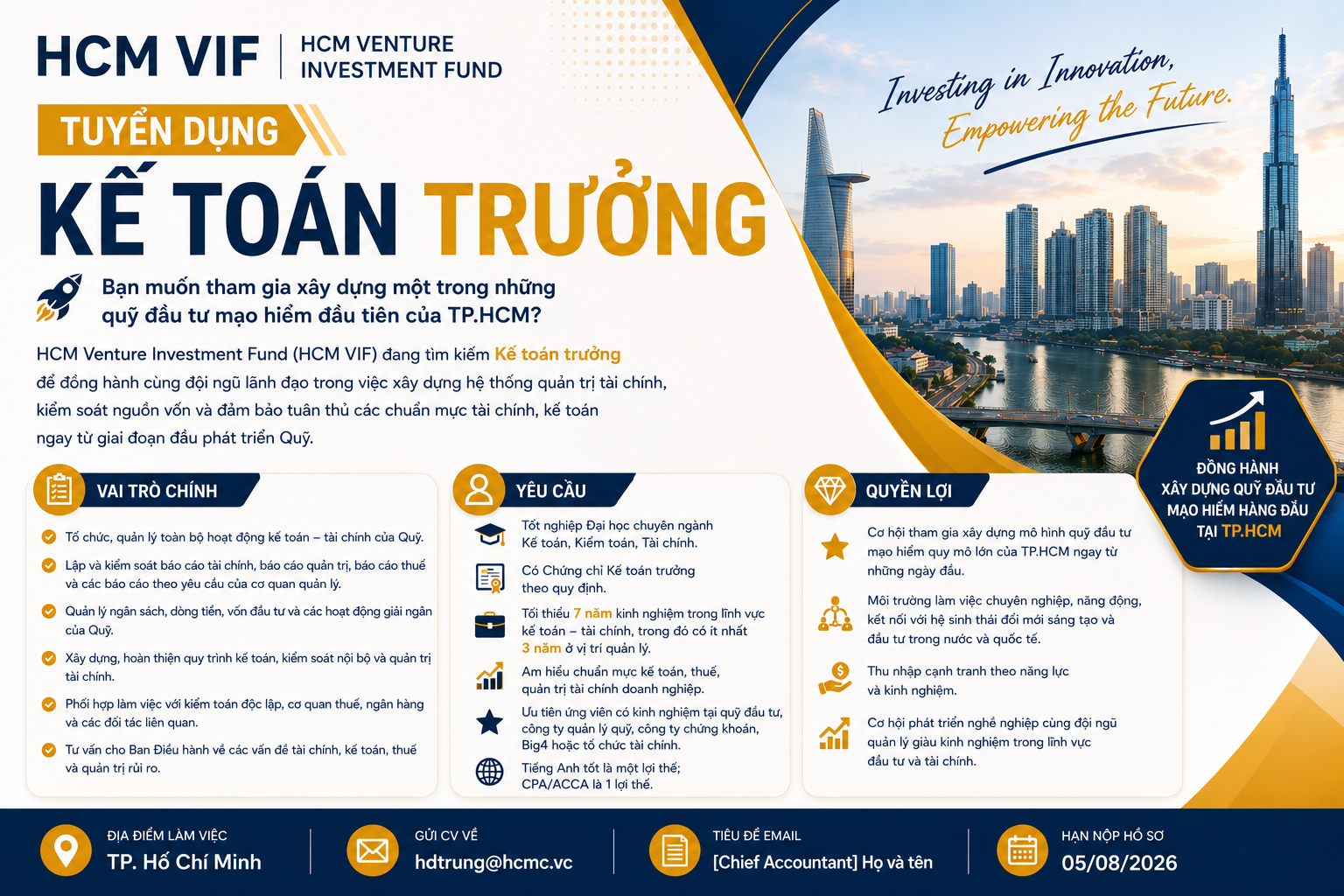 HCM VIF tuyển dụng Kế toán trưởng